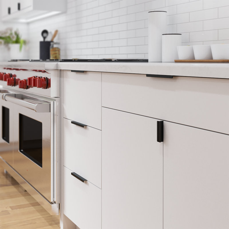 Matte Black Stainless Steel Modern Finger Pull Handle
