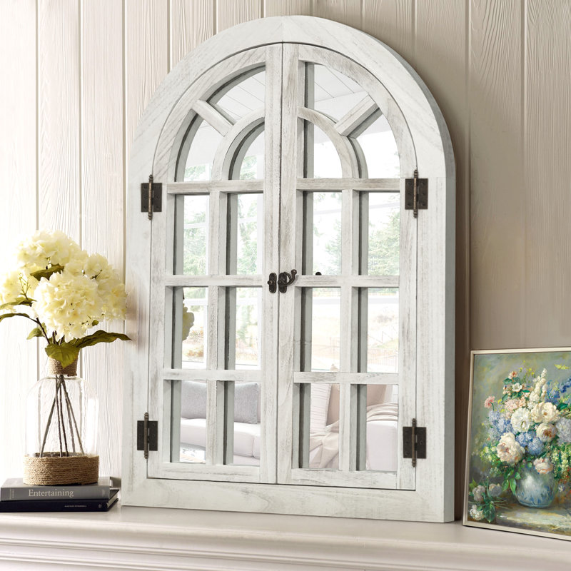 Flechia Solid Wood Frame Mirror, 36" x 24", White