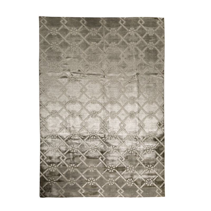 Tapis gris de haute qualité noué à la main