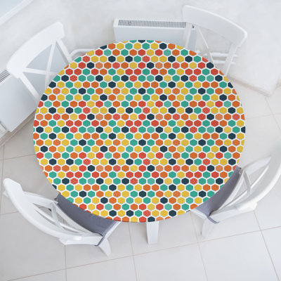 East Urban Home Colorful Fitted Round TableclMulticolor 83319
