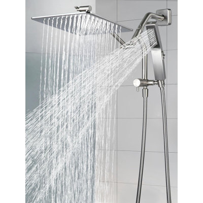 10 Inches Rain Shower Head, 3-Way Diverter With Pause Setting,Adjustable Extension Arm