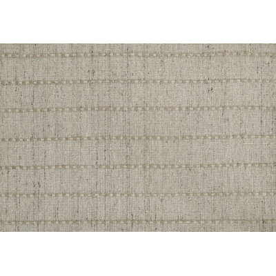 Tapis rayé en laine et polyester ivoire tissé à la main 12 pi x 12 pi Kordt