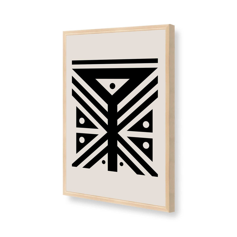 Impression de motifs tribaux modernes, H 21 po x l 17 po, Érable brut