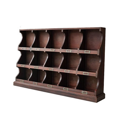 Antique-Style Solid Wood Desktop Grid Storage Rack for Home, Cup Rack and Display Rack