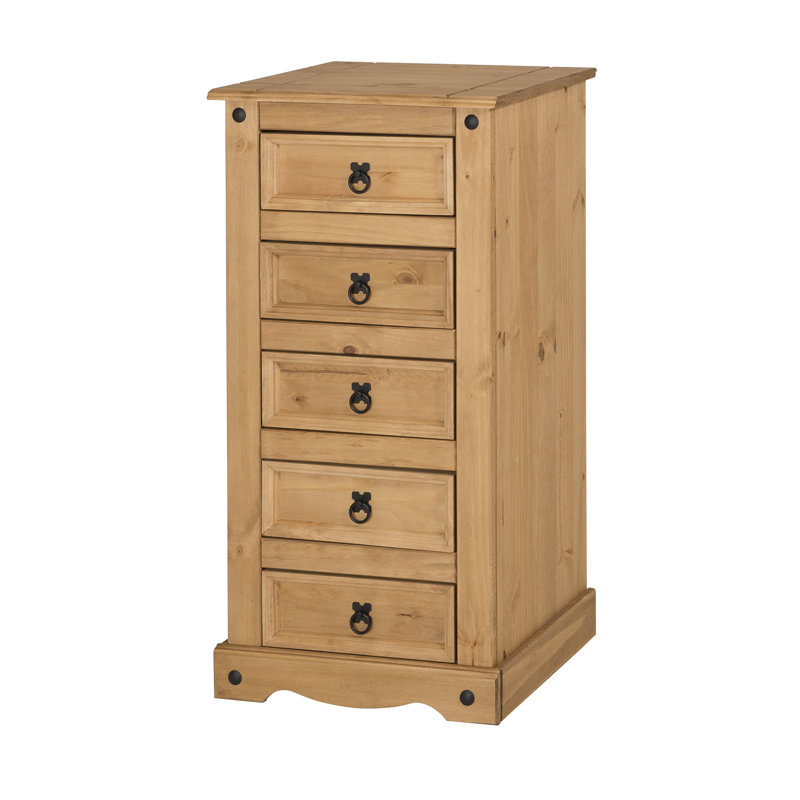 Bridewell 53cm W 5 - Drawer Chest of Drawers, Antique Wax