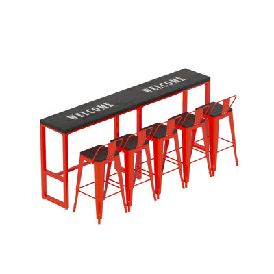 Eidelweiss 5 - Person Solid Wood Top Trestle Dining Set