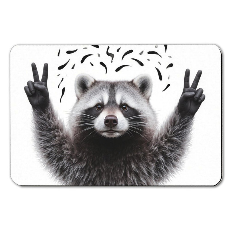 Tapis pour salle de bain Raccoon Peace Sign
