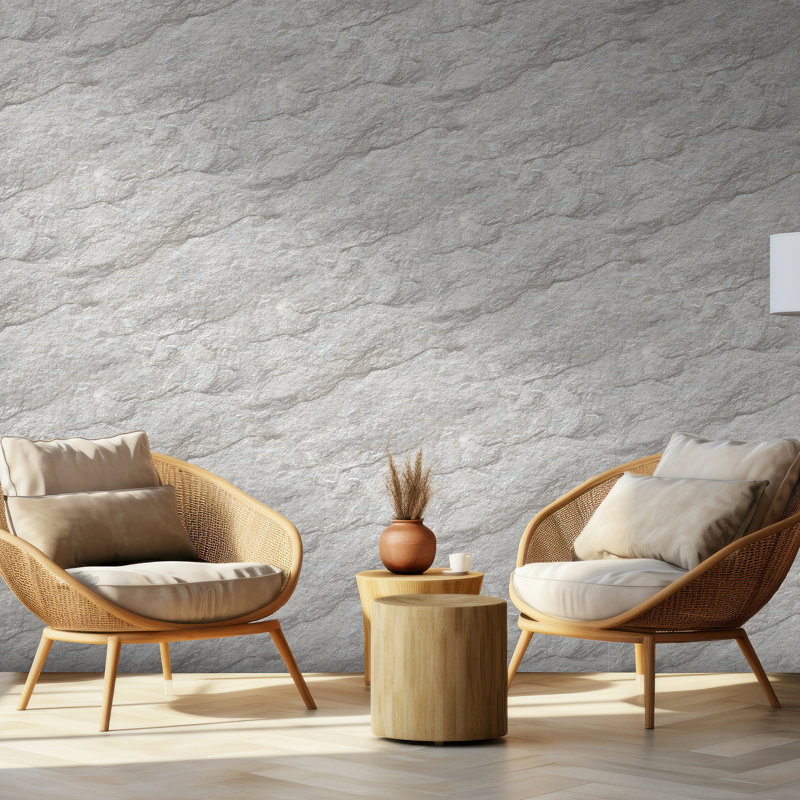 Papier peint luxueux Stone Serenity, Gris foncé