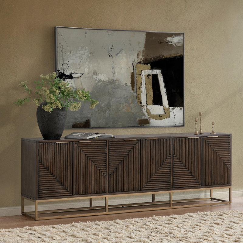 Buffet en bois de manguier de Flint, 36" H x 108" W x 18" D