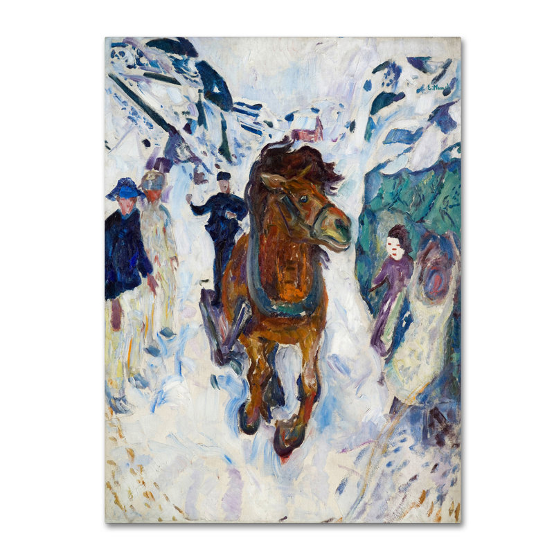 « gallopinge cheval » par print sur toile tendue Edvard Munch, H 32 po x l 24 po