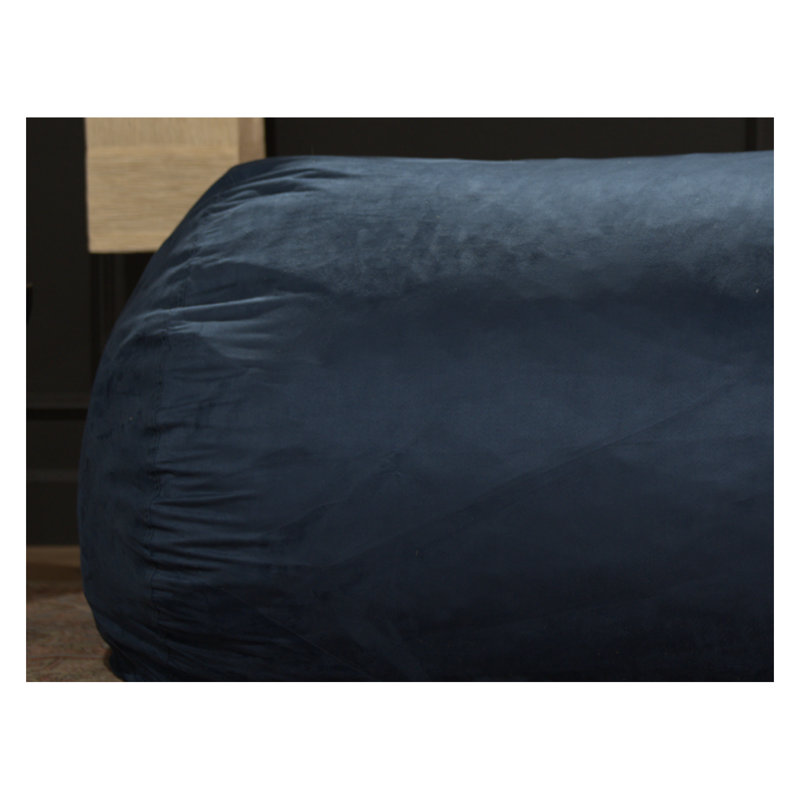 Grand fauteuil à billes en suède cylindrique de 8 pieds Jasper en bleu, grand transat traditionnel pour les pièces spacieuses et les espaces de divertissement