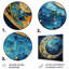 Orbe céleste or et bleu - art mural en métal Planète de l'espace-1664471688