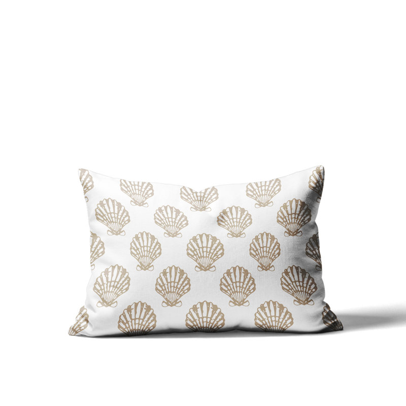 Barnon Reversible Throw Pillow, Beige, 14"H x 20"W