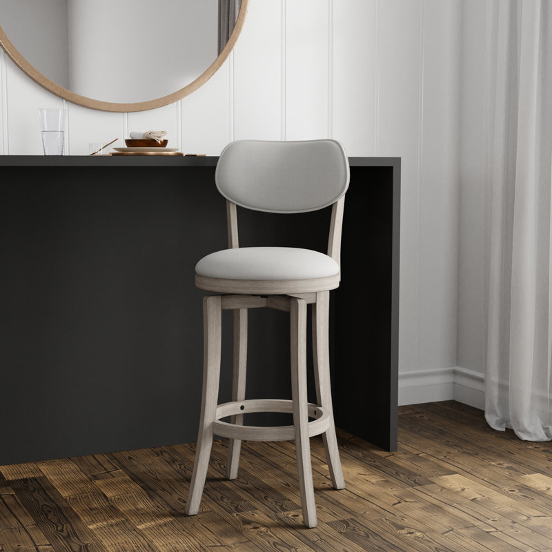 Tabouret de bar et de comptoir pivotant Neriah, Tabouret de bar (avec siège à une hauteur de 31,, Gris vieilli