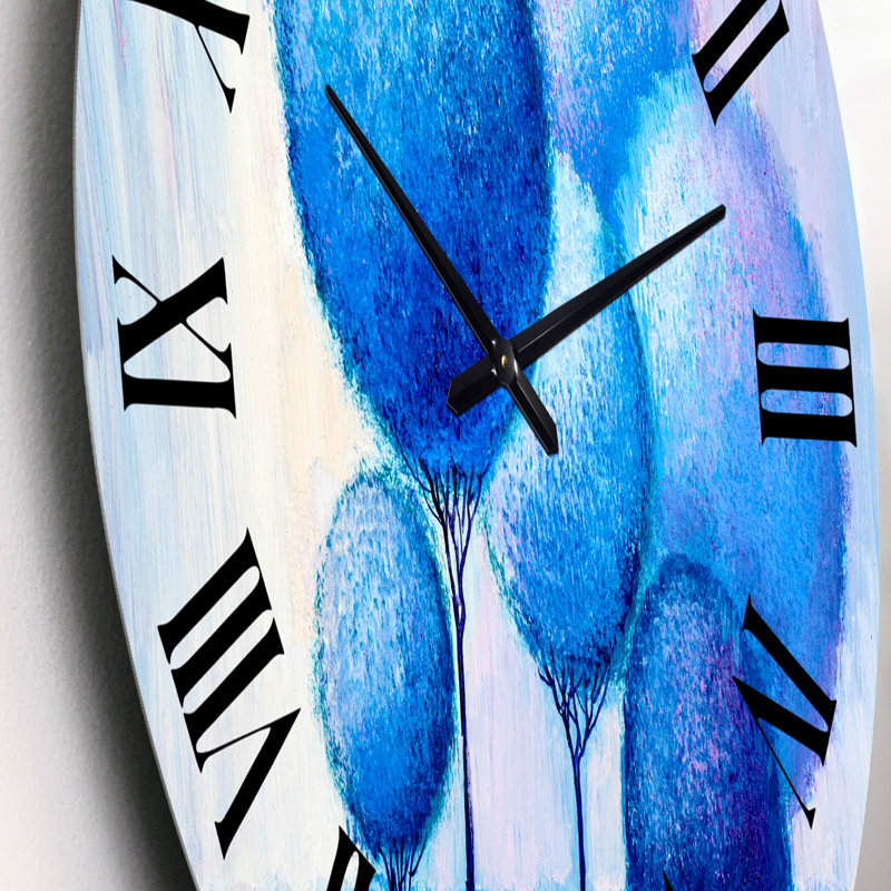 Horloge murale colorée Happy Trees pendant Sunsrise IV, Petit