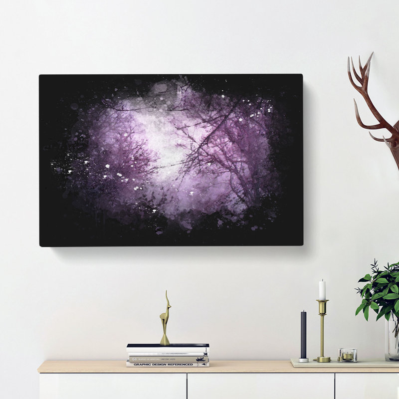 Purple Sky Behind The Winter Trees - Wrapped Canvas, 50cm H x 76cm W x 3cm D
