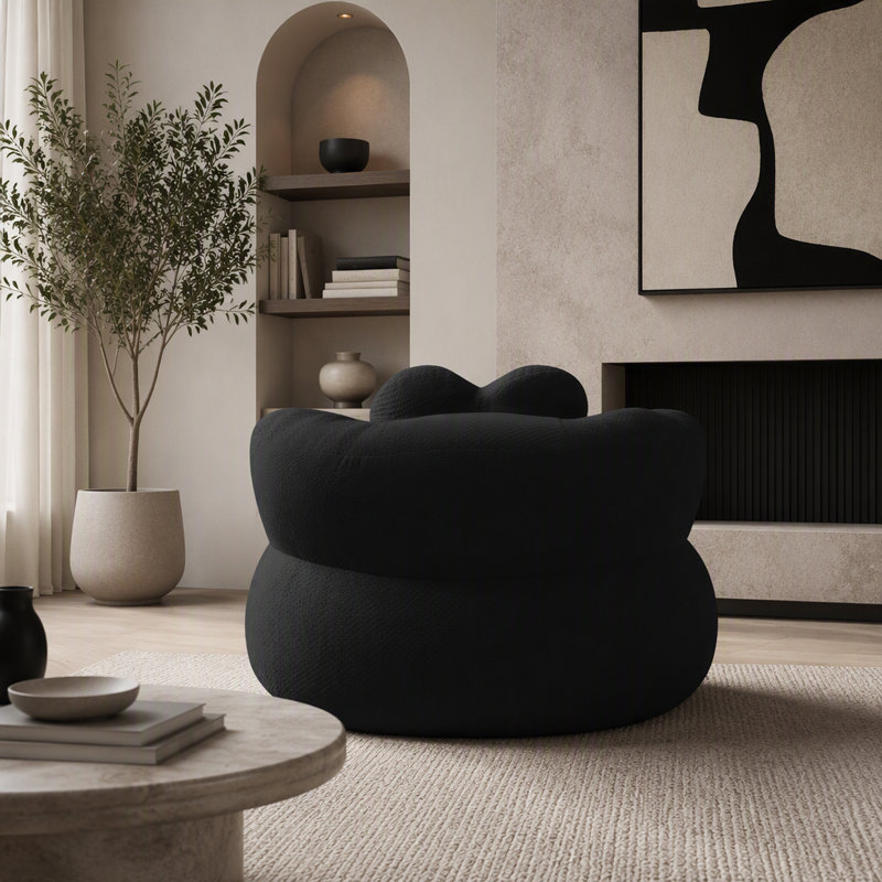 Fauteuil lounge rond surdimensionné sans structure, canapé de sol moderne en velours côtelé à assise profonde, fauteuil rond confortable et compact, canapé-lit nuage sans assemblage pour salon - Velours côtelé à motif losanges