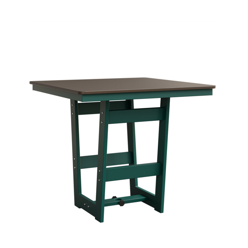Table de bar carrée Hudson de Berlin de 40 po, Bronze martelé, Sarcelle