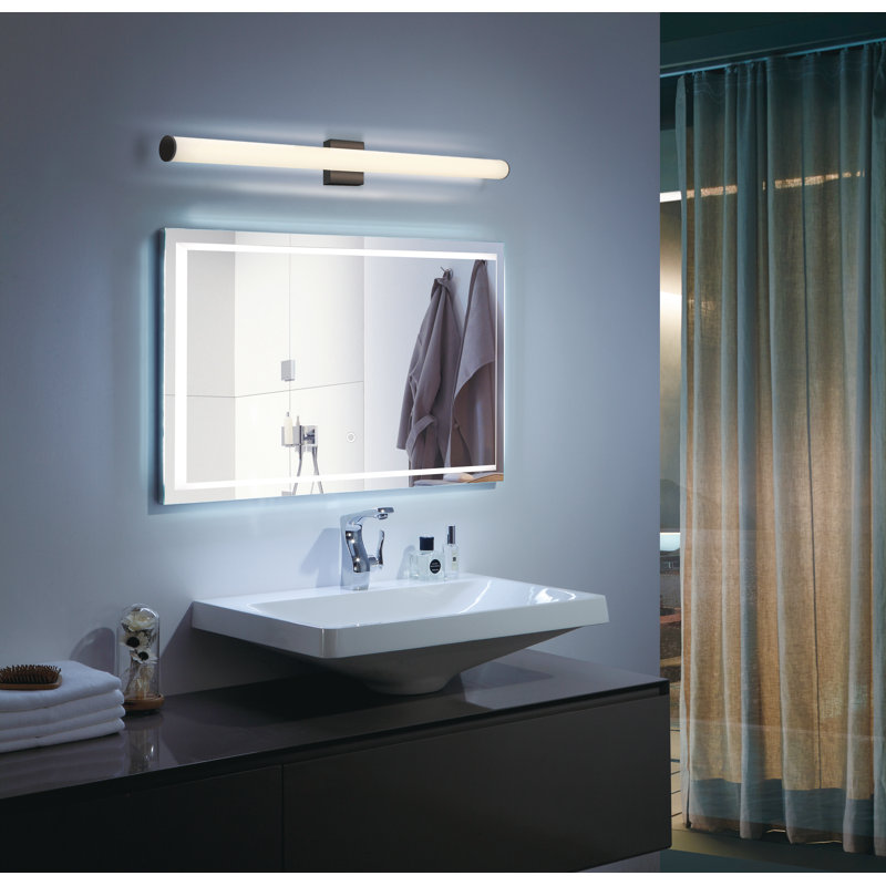 Éclairage pour meuble-lavabo rond 27W Stepridge, Noir mat, H 2,5 po x l 48 po x P 2,5 po