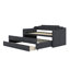 Lit de jour simple tapissier avec couchette et tiroirs.-336696555