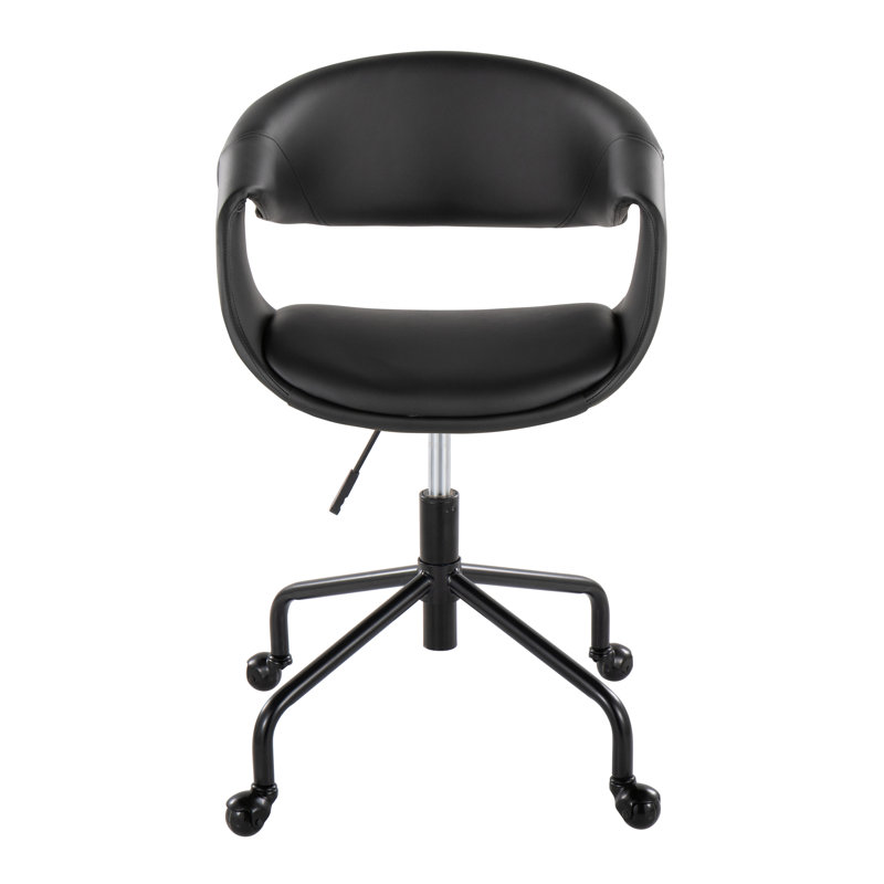 Arshad Upholstered 4-Star Task Chair, Black, Black