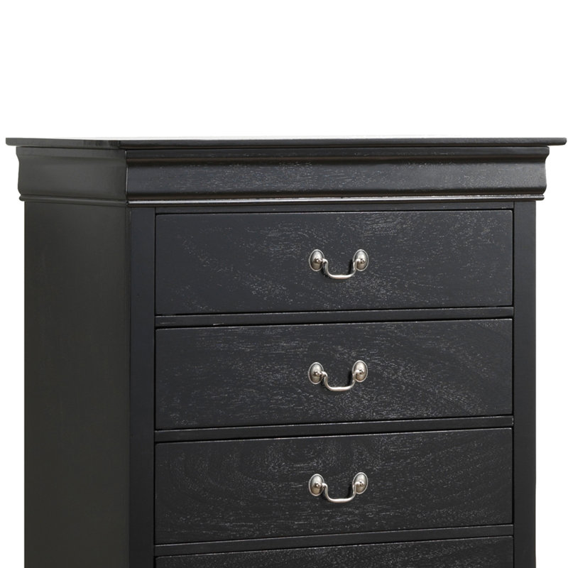 Charmant coffre de rangement traditionnel noir, Noir
