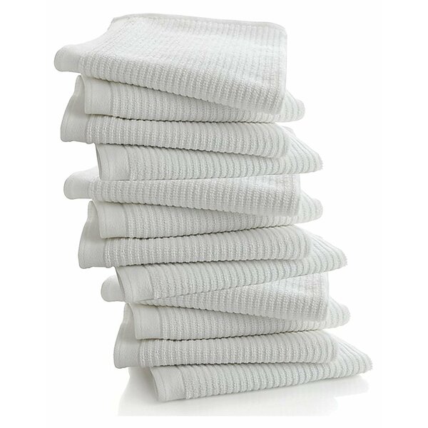 Basics 100% Cotton Kitchen Dish Towels, Absorbent Durable Ringspun  Cloth, 4 Pack, Black Stripe, 26L x 16W