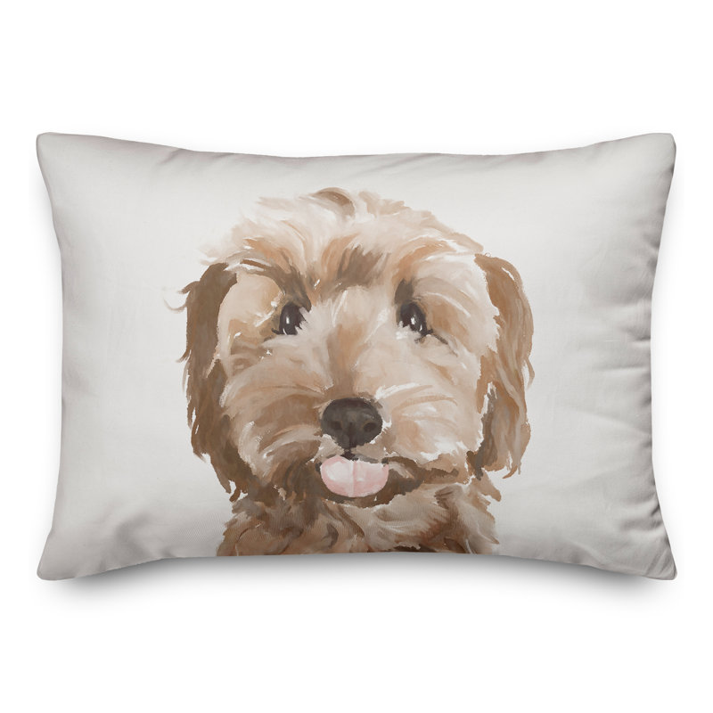 Coussin intérieur / extérieur Sweet Puppy, H 14 po x l 20 po, Rectangle