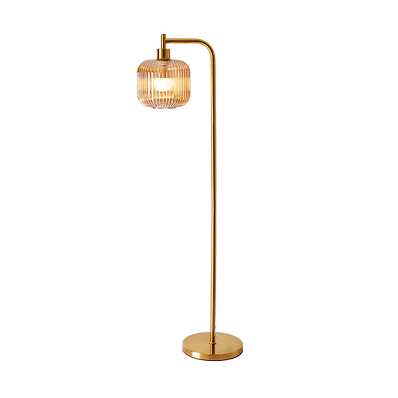 Lampe sur pied en métal de style médiéval, Ambre