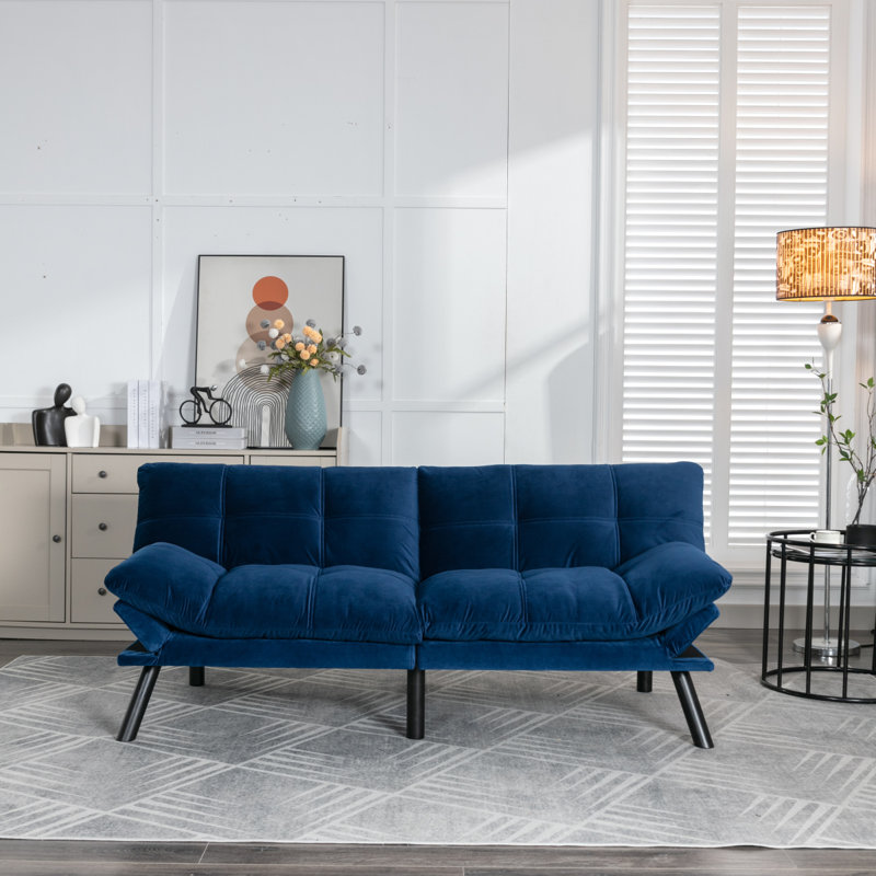 Canapé-lit pliant convertible bleu marine, Marine, H 32,28 po x l 70,87 po x P 38,58 po