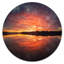 «Bold Sunset Panorama Over Delia Lake» - art mural traditionnel cercle en métal-68856769