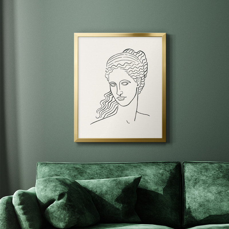 Toile grecque de qualité supérieure - prêt à accrocher, H 24 po x l 20 po, Or