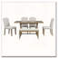 Ensemble de salle à manger de ferme 6 pièces avec table à tréteaux et chaises capitonnées (bois naturel délavé)-1188990834