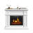 40.9" Freestanding Electric Fireplace with Mantel and Remote (White)