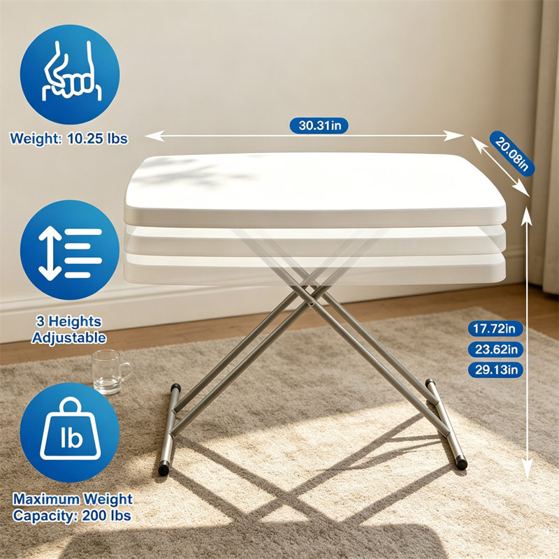 Table pliante réglable en hauteur