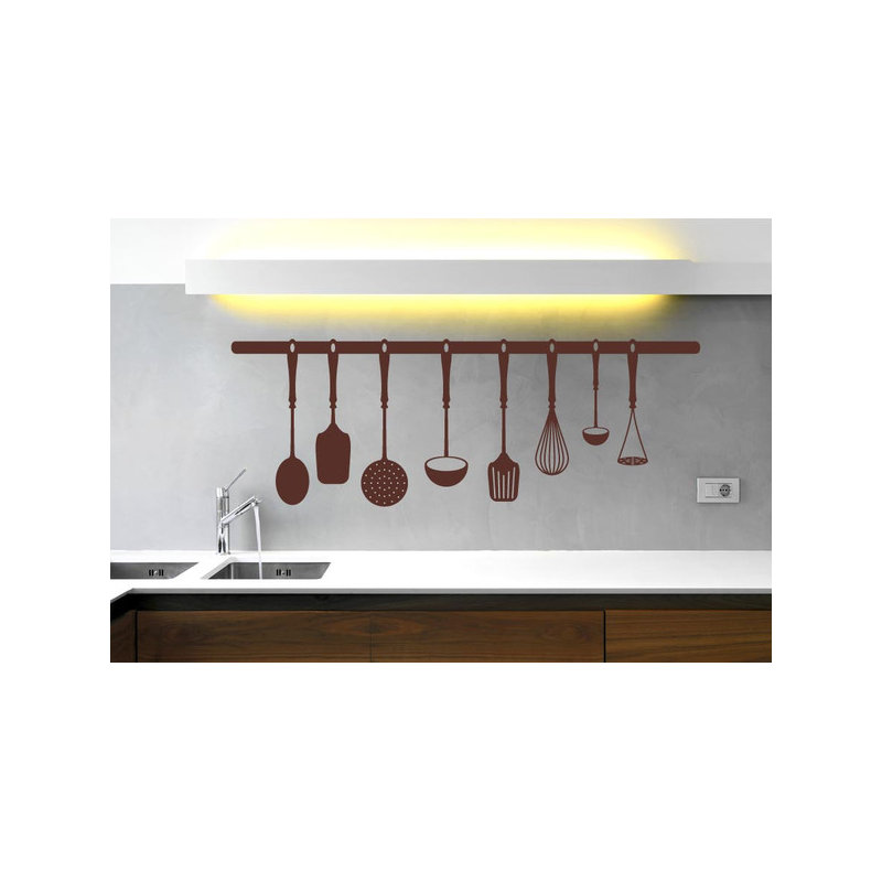Kitchen Instruments Wall Sticker, Large, Brown