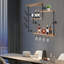 Kaiceon 4-Tier Industrial Style Wall Mounted Wine Rack with Wine Glass Holder Black