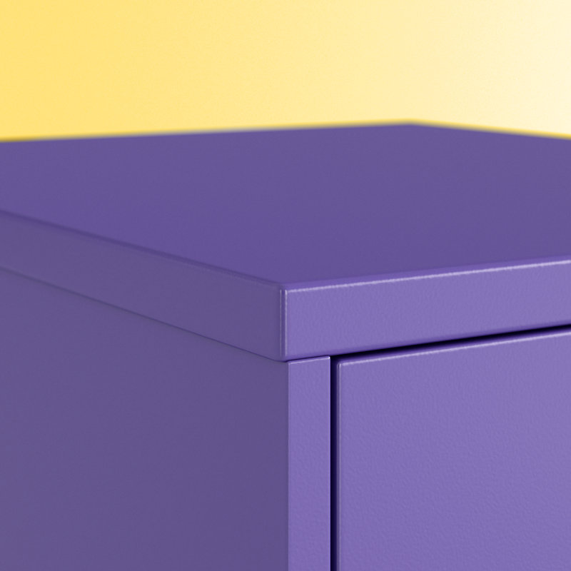 Camyiah 14.5'' Wide 3 -Drawer Steel File Cabinet, Purple