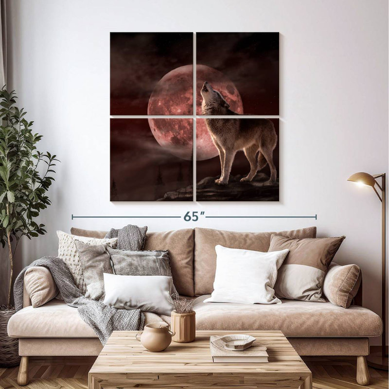 Brampt Wolf Moon Howling, 45" H x 45" W