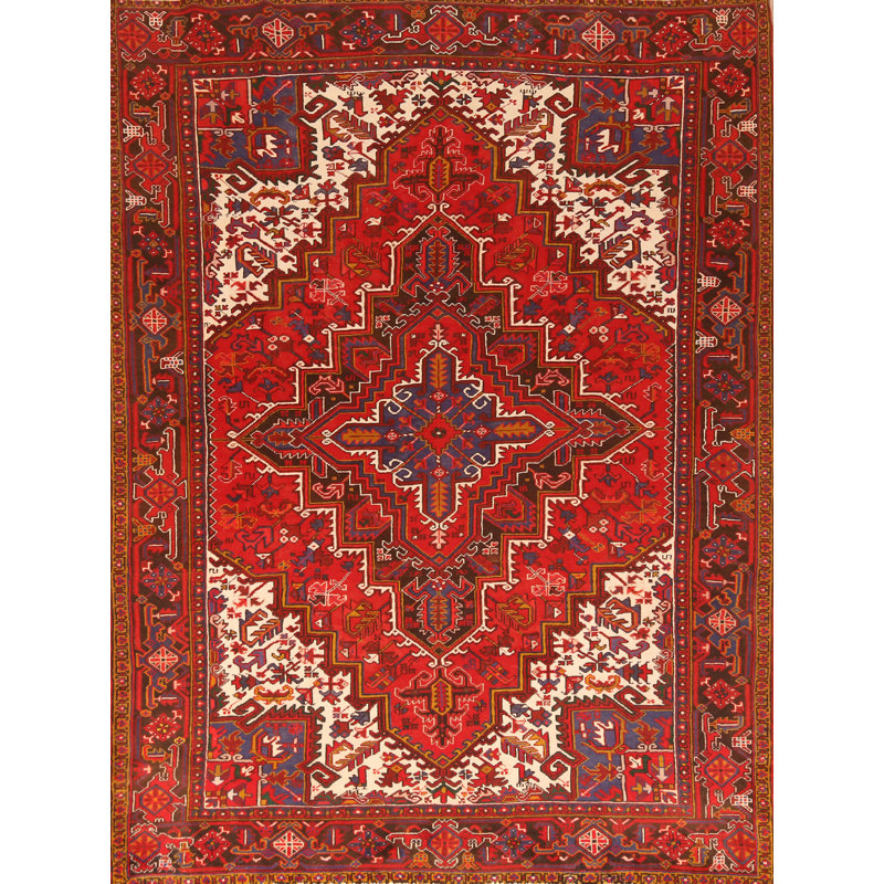Tapis traditionnel géométrique rétro 8 x 11