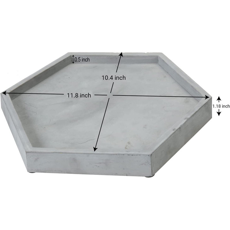 Concrete Hexagonal Display Bathroom Accessory Tray