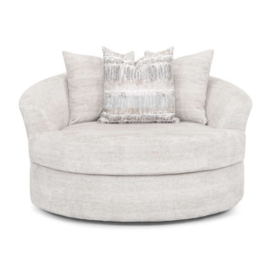 Tovey 58" W Polyester Swivel Barrel Chair
