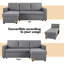 Reversible Sectional Sofa with Pull Out Bed and Storage For Limited Spaces-111009470