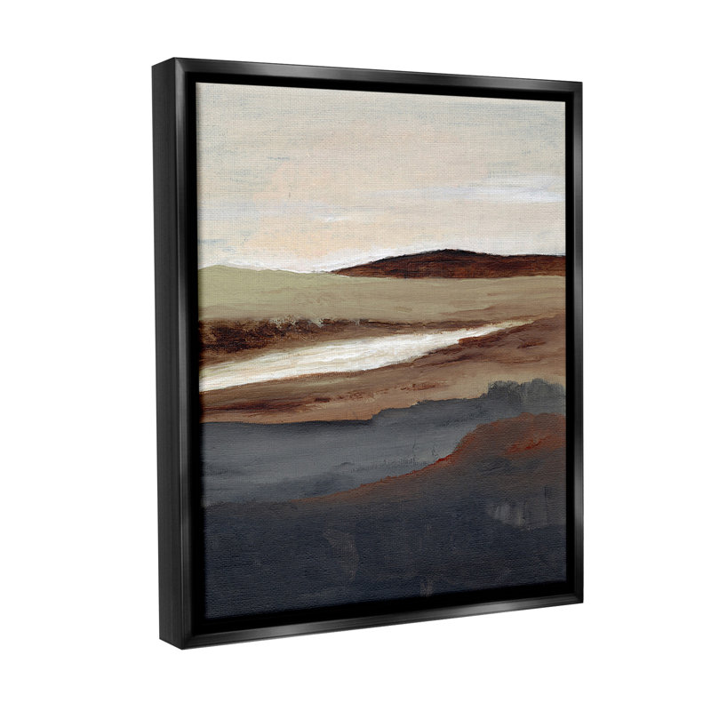 «Rustic Hills Abstraction Floater Frame» par Nikita Jariwala sur, Cadre flottant noir de jais, H 21 po x l 17 po
