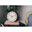 Modern & Contemporary Analogue Metal Quartz Movement / Crystal Tabletop Clock in White/Gold