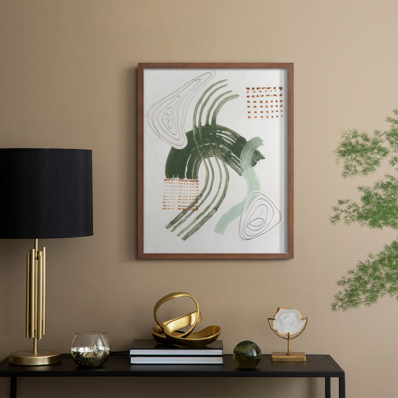 Jade Rhythm I, reproduction encadrée - bois massif, H 15 po x l 12 po, Noyer