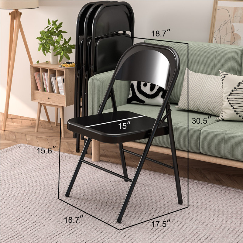 Ensemble de chaises pliantes empilables Marquale, Noir