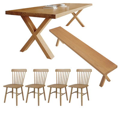 Ensemble de table en bois massif au choix de la nature
