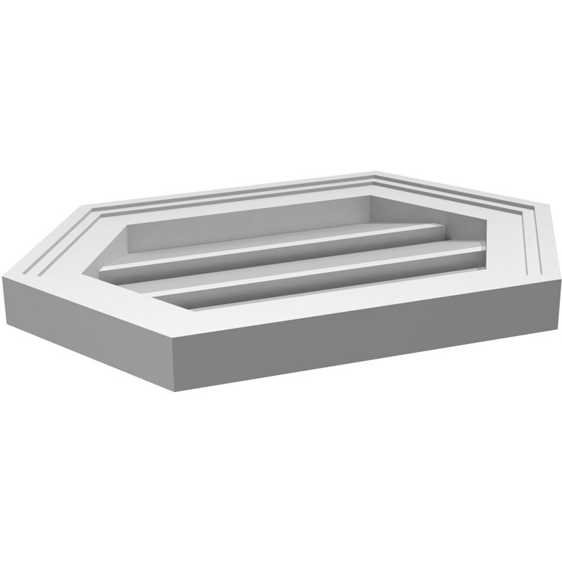 Évent horizontal fonctionnel à pignon en uréthane à surface horizontale Signature, H 12 po x l 18 po x P 1,5 po