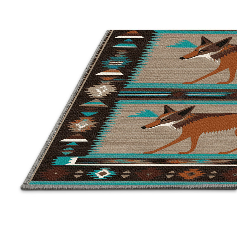  Tapis lavable Coyote Southwestern, Rond 4 pi